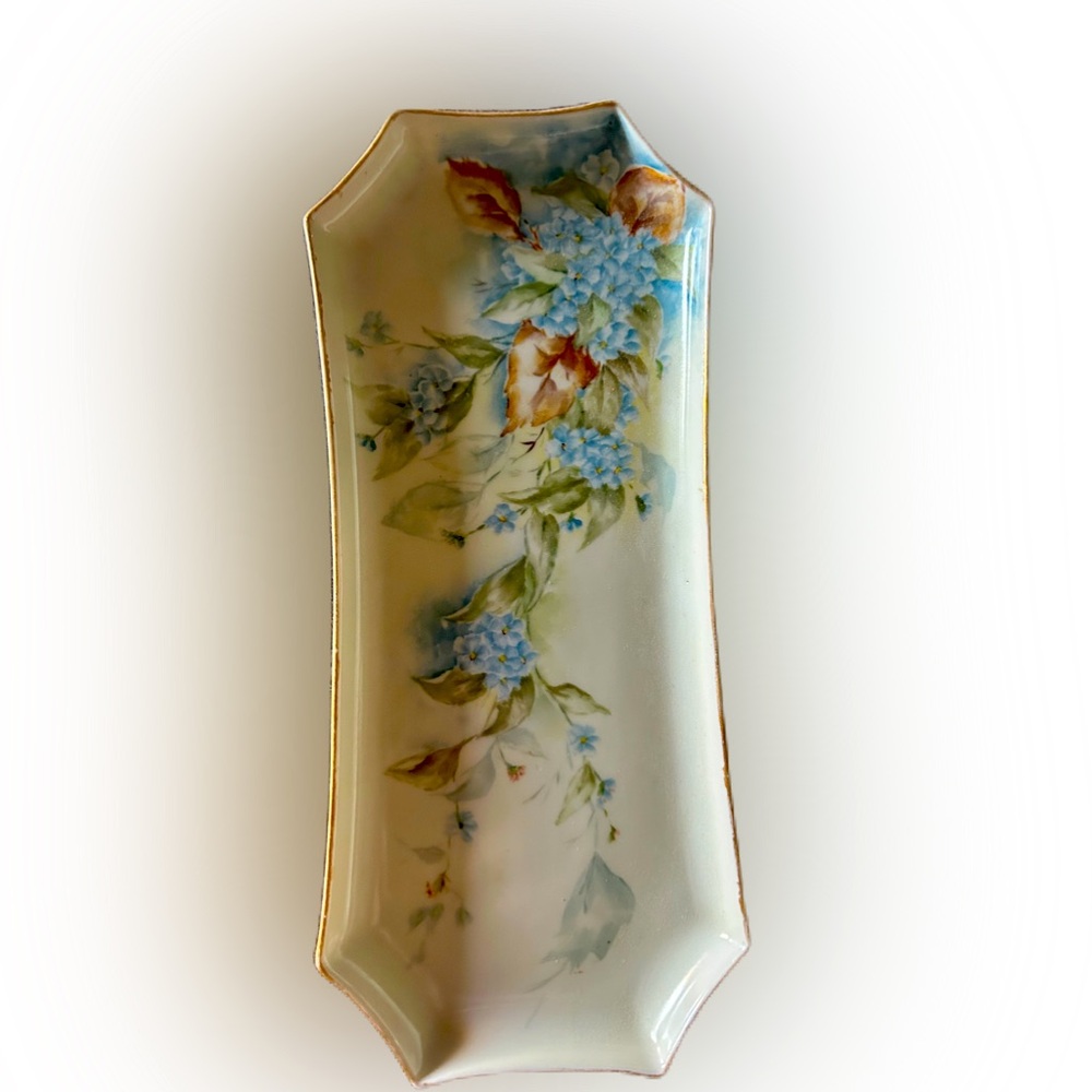 Antique Bavarian porcelain footed vanity tray, excellent condition, c. 1900’s